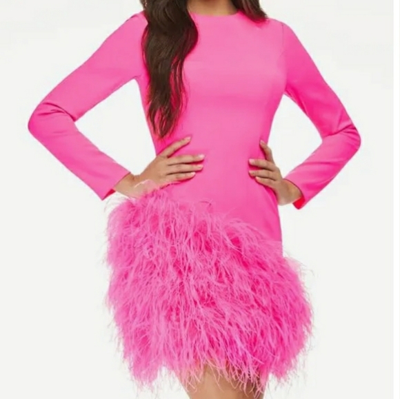 Ashley Lauren Dresses & Skirts - Ashley Lauren pink feather dress